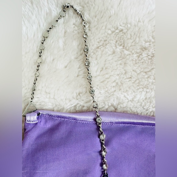 Lilac Chain Strap Satin party top - Picture 9 of 14